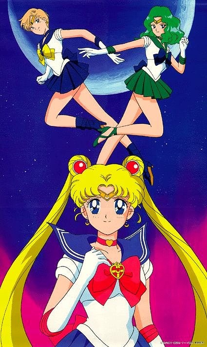 sailor uranus,sailor moon y sailor neptuno