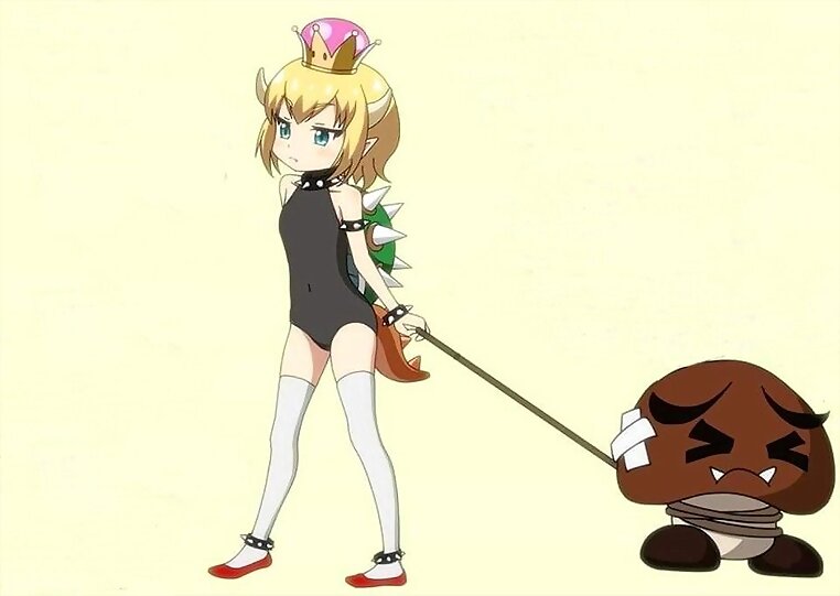 Bowsette y Gumba (New Super Mario Bros U Deluxe)