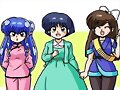 Shampoo, Akane Tendo y Ukyo Kuonji (Ranma 1/2)