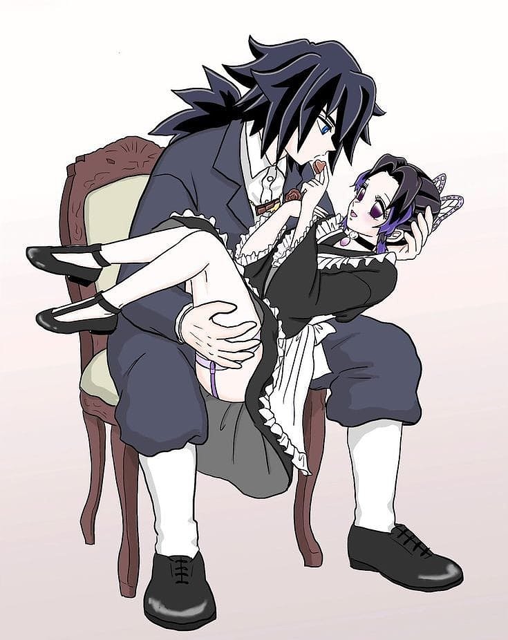 Tomioka Giyuu y Shinobu Kocho (Kimetsu No Yaiba)