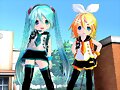 Miku Hatsune y Rin Kagamine (Vocaloid)