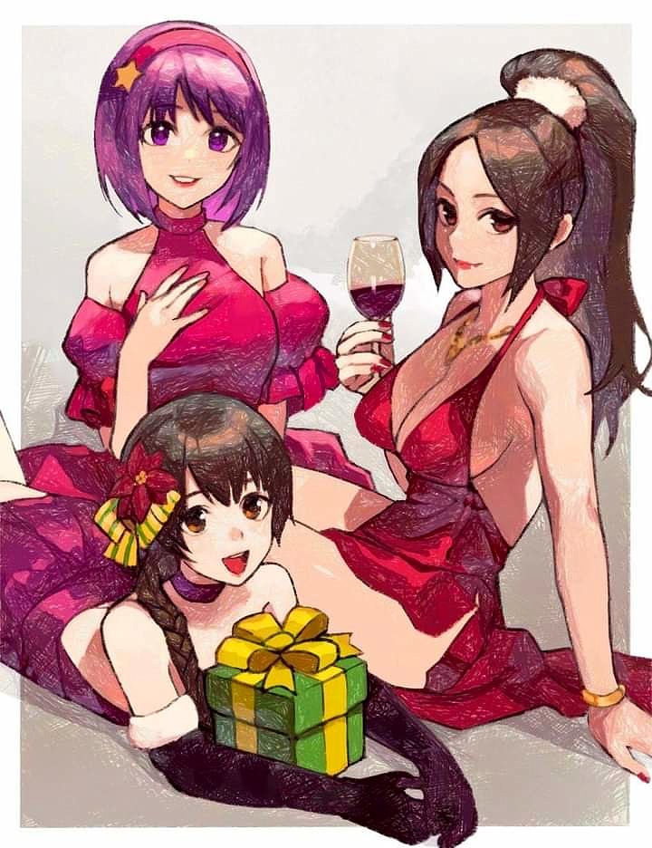 Athena Asamiya Mai Shiranui y Yuri Sakazaki (KOF)