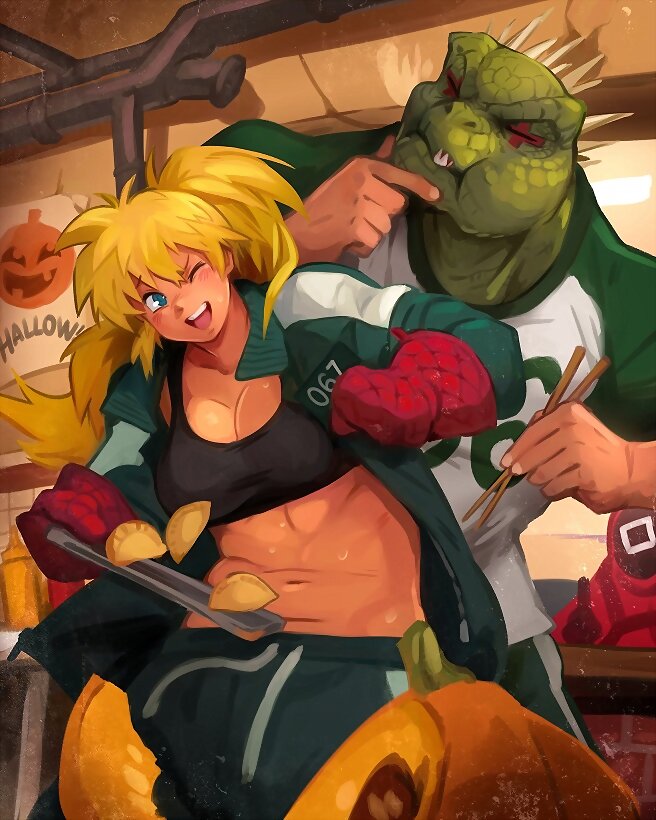 Nikaido y Caiman (Dorohedoro)