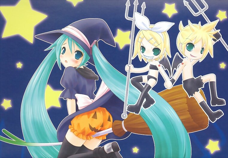 Miku Hatsune, Rin y Len Kagamine (Vocaloid)