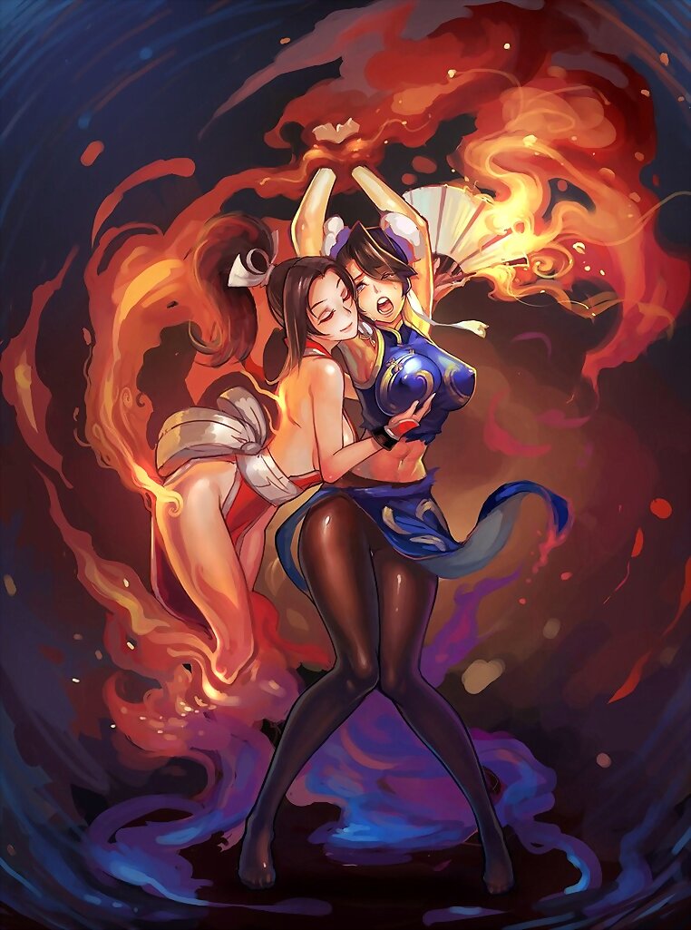 Mai Shiranui y Chun Li (Capcom Vs SNK)