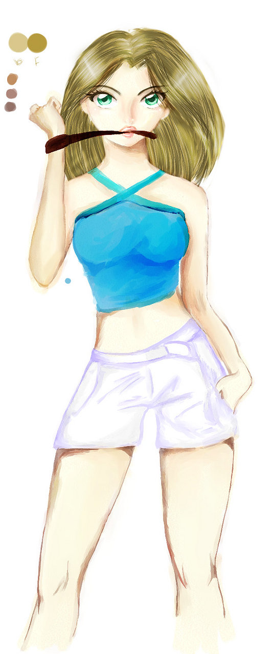 "Tara" acua-color digital, sin líneas