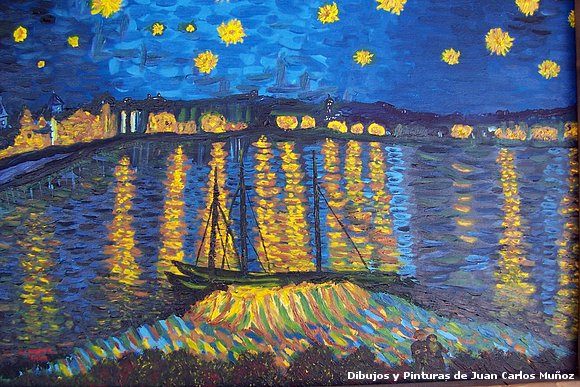 la noche estrellada(oleo sobre lienzo)