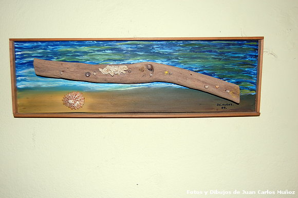 oleo sobre madera, ( el mar)