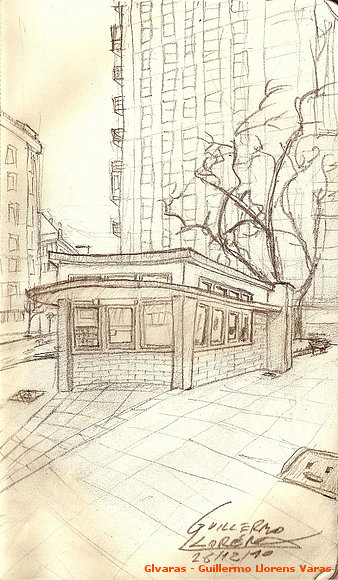 Cuaderno de campo: Kiosco frente a los Capuchinos