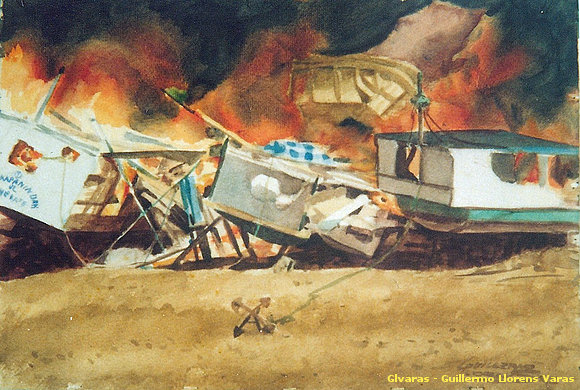 Barcos incendiados