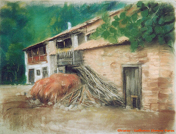 Casas con montón de leña
