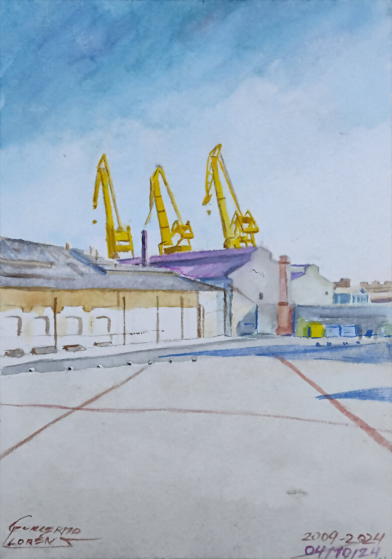Las últimas grúas de Naval Gijón