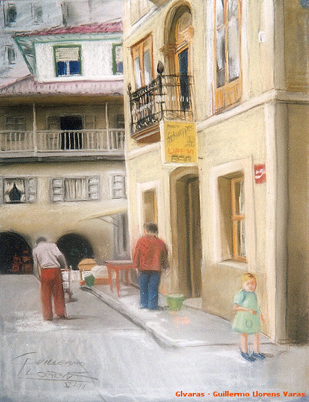 Delante del bar