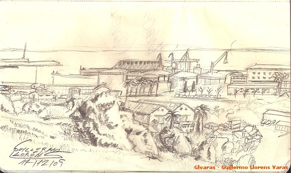 Cuaderno de campo: Vista del Musel en Casa Ignacio