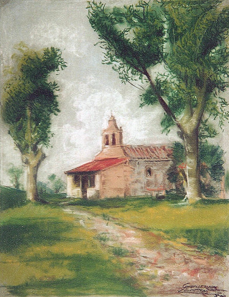 Iglesia entre árboles