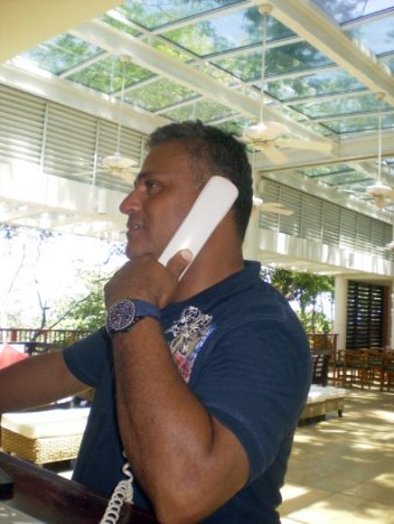 Max at phone
