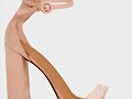 Sandalias tacon 2 tiras beige