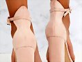 Sandalias tacon 2 tiras beige