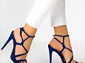 Sandalias tacon de telara&ntilde;a en azul