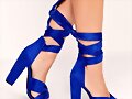 Sandalias tacon de cinta en azul