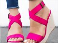 Sandalias cu&ntilde;a en IX en rosa