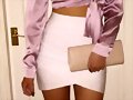 Sandalias tacon 2 tiras en blanco
