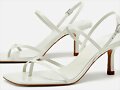 Sandalias tacon en X en blanco