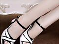 Sandalias tacon charol en blanco