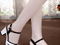 Sandalias tacon charol en blanco