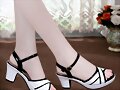 Sandalias tacon charol en blanco