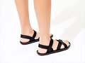 Sandalias planas de ba&ntilde;o en XI en negro