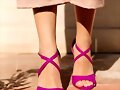Sandalias tacon en XI en violeta