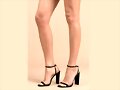 Sandalias tacon 2 tiras en negro