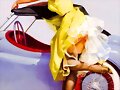 Sandalias retro tacon en amarillo