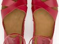 Sandalias cu&ntilde;a media en X en rojo
