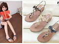Sandalias planas con lacito, en 3 colores