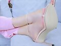 Sandalias tcon 2 tiras en beige