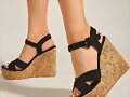Sandalias cu&ntilde;a en XI en negro