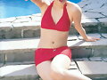 Sandalias tac&oacute;n doble tira, en rojo (frontal)