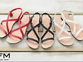 Sandalias planas con tiras en X, en 3 colores