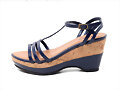 Sandalias cu&ntilde;a doble tira, en azul marino (det.lat