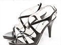 Sandalias tac&oacute;n doble X, en negro (det. lateral)