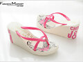 Sandalias cu&ntilde;a dedo y tira, en rosa (detalle)
