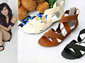 Sandalias tal&oacute;n cubierto, en crema, marr&oacute;n y negro