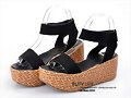 Sandalias tira plataforma, en negro