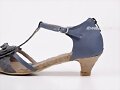 Sandalias retro tac&oacute;n corto, en azul (lateral)