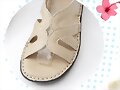 Sandalias planas Applenana, en beige (detalle)