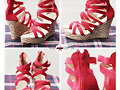 Sandalias cu&ntilde;a 8 tiras, en rojo (detalles)