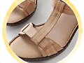 Sandalias tac&oacute;n Apple Nana, en marr&oacute;n (det. cincha