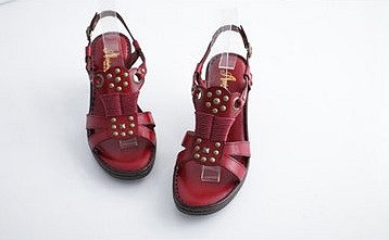 Sandalias tacón Apple Nana, en rojo (frontal)